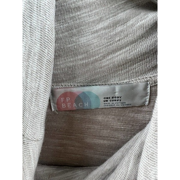 FP Beach Free People Women’s Long Sleeve Cocoon Cowl Pullover Oatmeal Size XS - Picture 3 of 10